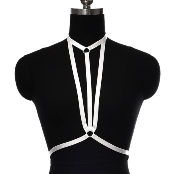 Strappy White Chest Harness BNIP - Picture 1 of 3